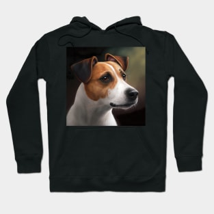 Jack Russel Terrier Dog Realistic Portrait Hoodie